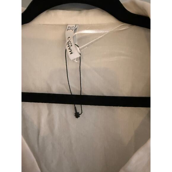 Mango White Viscose Wrap Top Size 6 - Picture 2 of 3